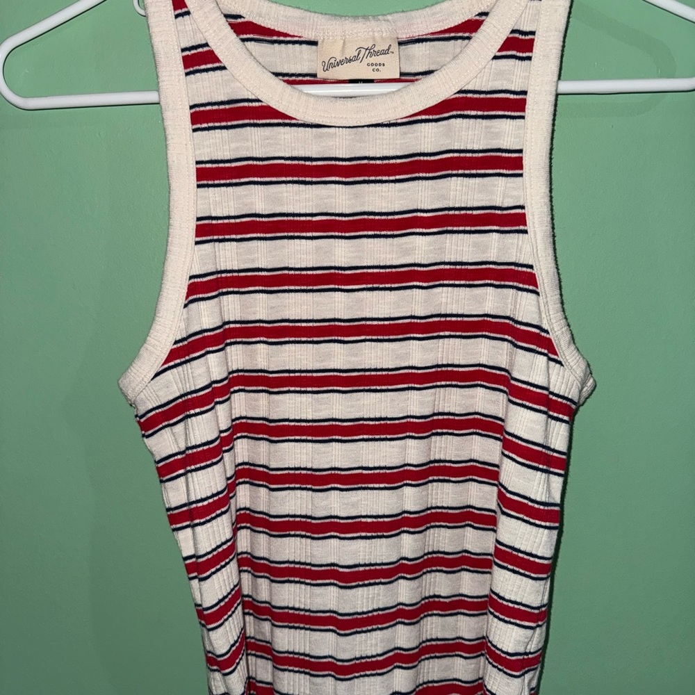 Women's Striped Tank Top - Red, White and Blue